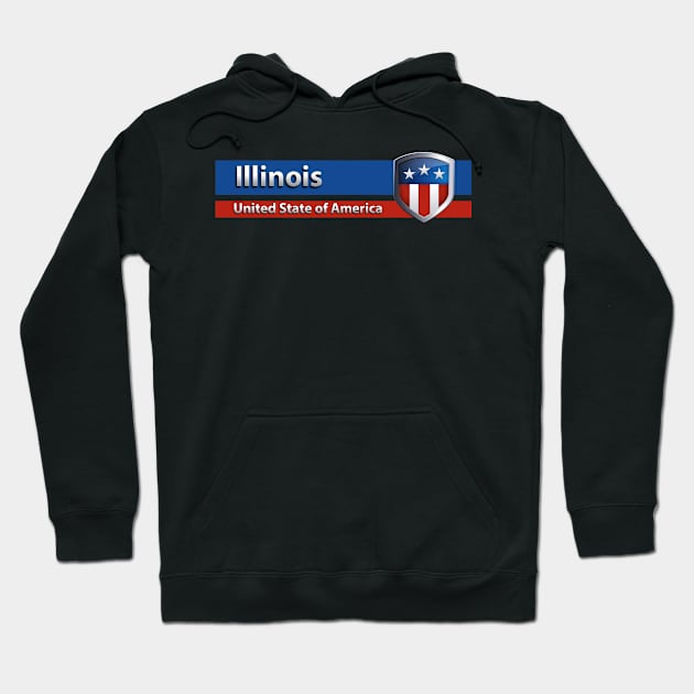 Illinois - United State of America Hoodie by Steady Eyes